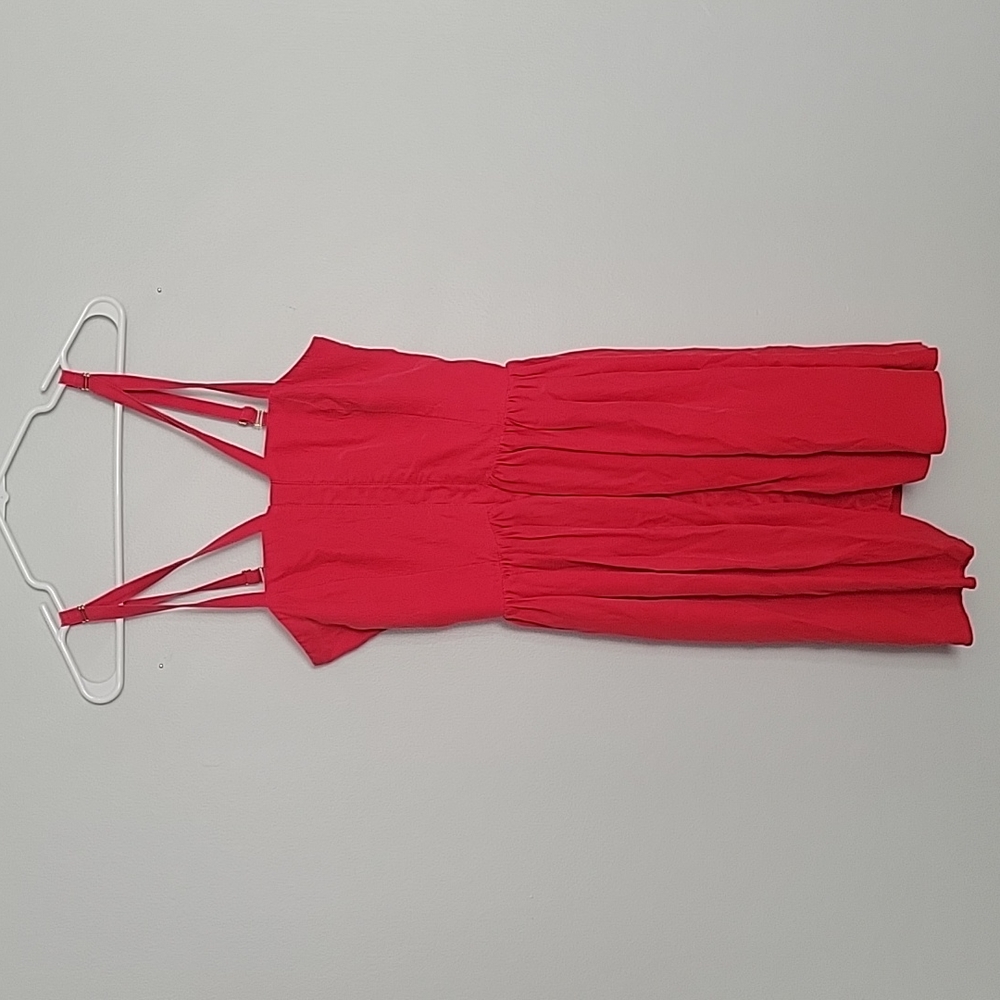 Sz M Red Silk Mini Dress